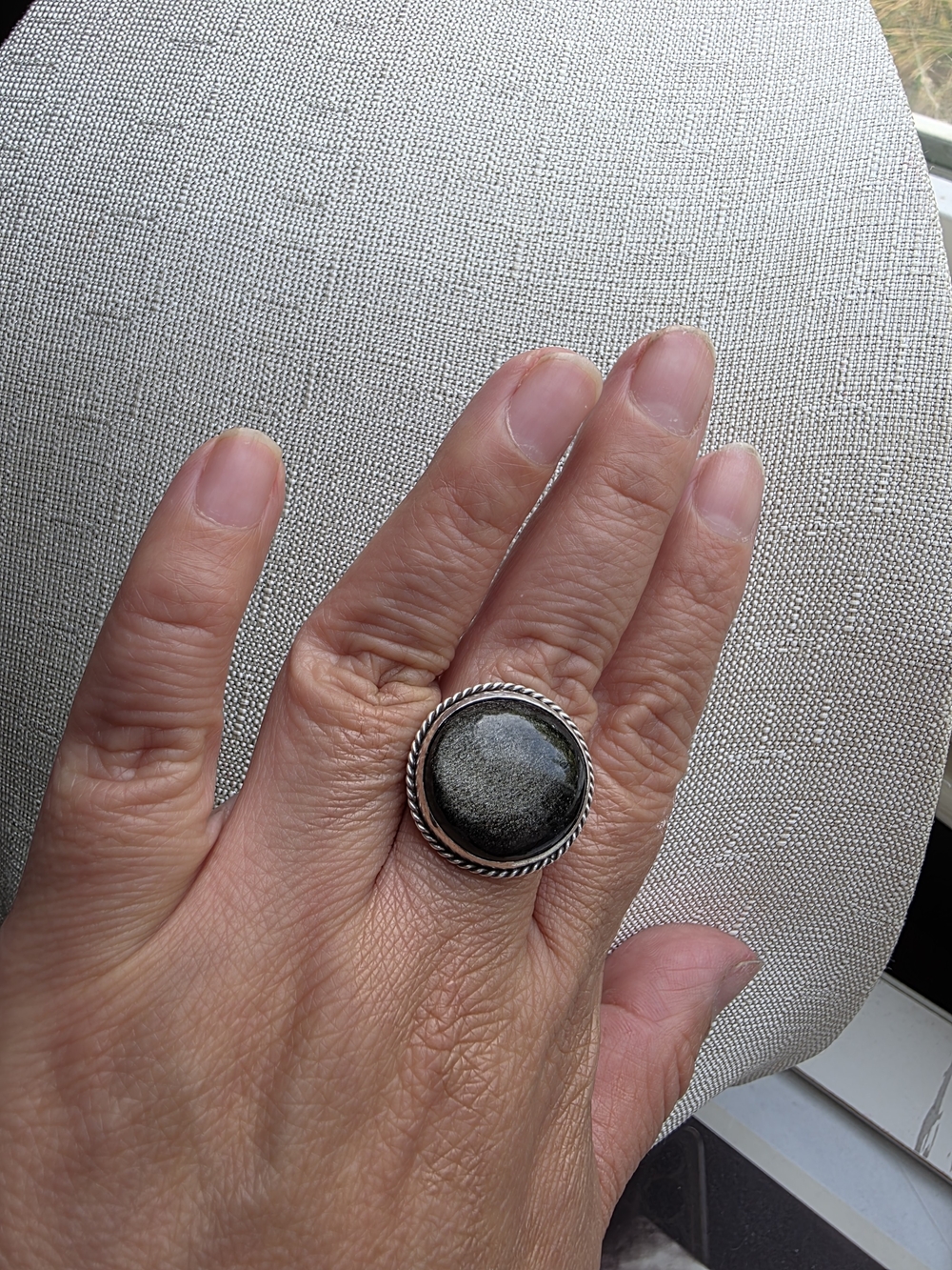 Sterling Silver Black Onyx Oval Men's Ring Size 11.5 - Picture 14 of 16